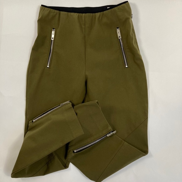 Rag & Bone Simone Sport Green High Rise Slim Fit Pants - Picture 3 of 16